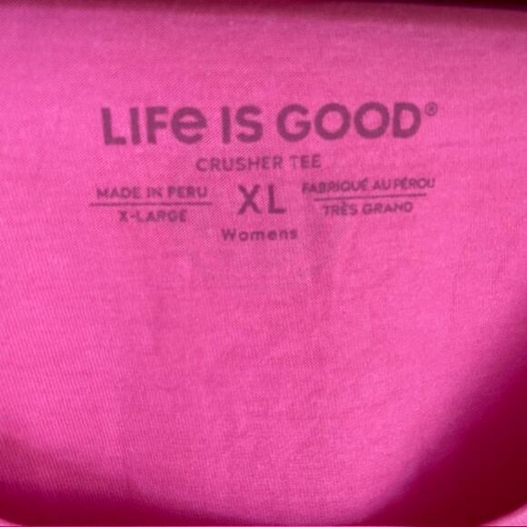Life is Good Flip-Flop Heart Scoop Neck Crusher Tee- XL - Picture 5 of 5